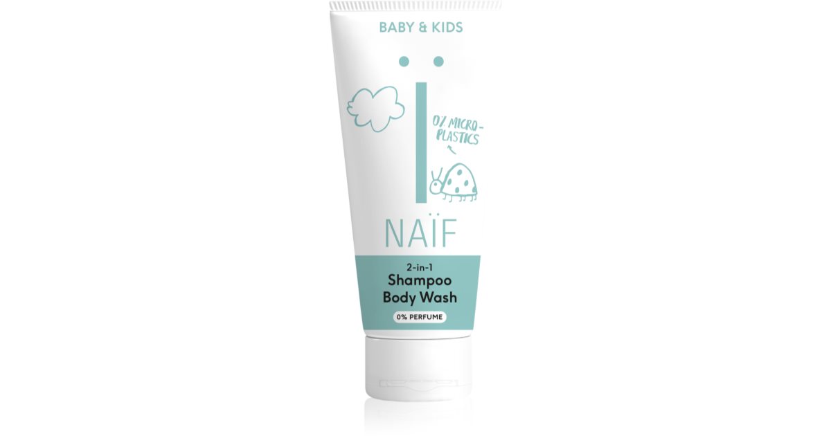 Naif Baby & Kids 2-in-1 gel and shampoo cleanser for children without fragrance 200 ml