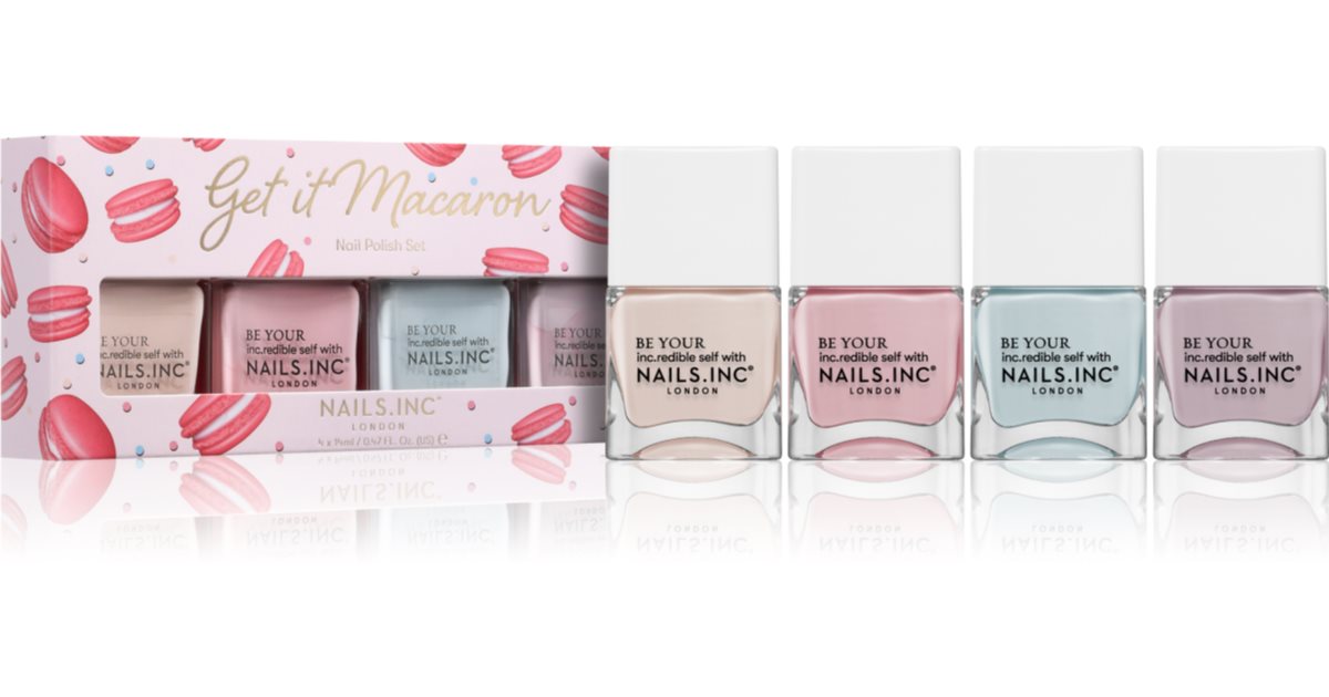 Nails Inc. Get It Macaron Nail Polish Set You Meringue? Nail Polish 14ml + Bake Me Happy Nail Polish 14ml + With Sugar On Top Nail Polish 14ml + Wardo