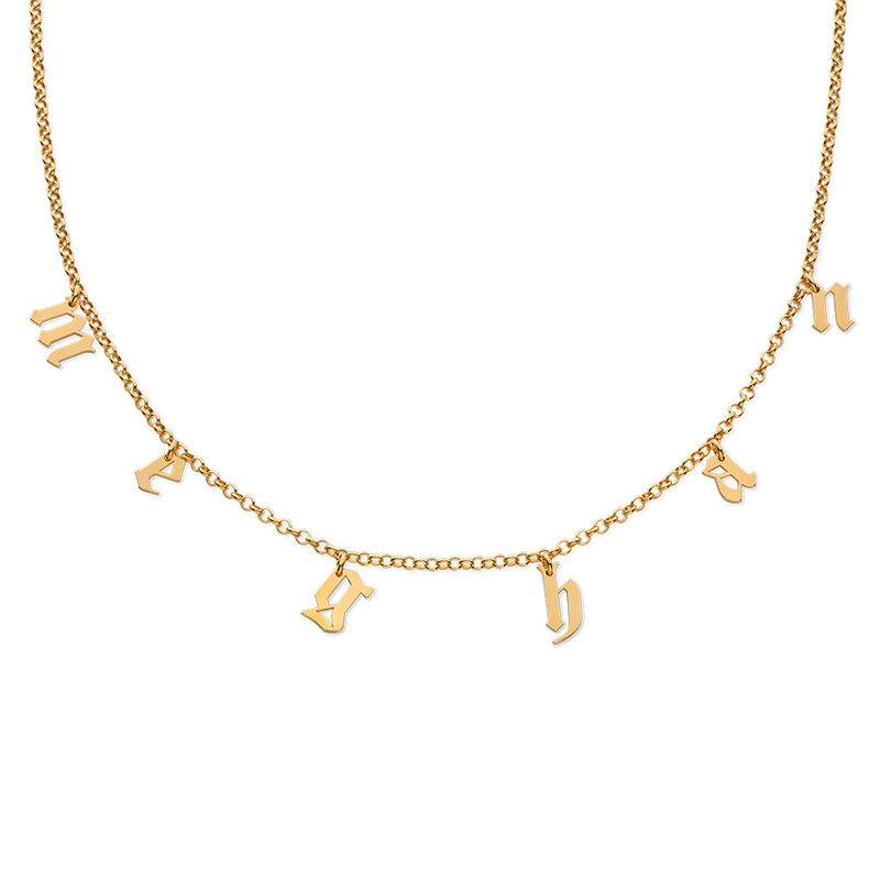 Gothic Name Choker Necklace in 18ct Gold Plating