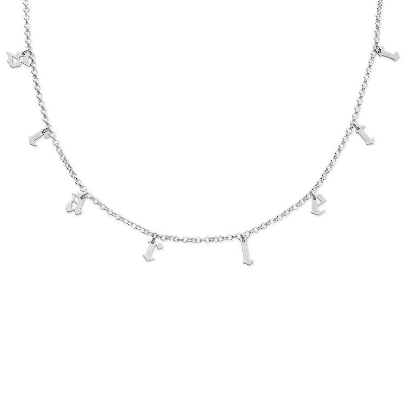 Gothic Name Choker Necklace in Sterling Silver