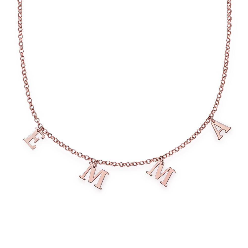 Initial Choker Name Necklace in 18ct Rose Gold Plating