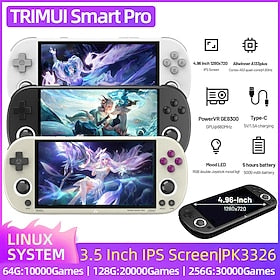 trimui smart pro draagbare retro handheld gameconsole 4,96 ips hd scherm 10000 games dubbele joystick 26 simulators kindercadeau, kerstverjaardagsfeestje cadea