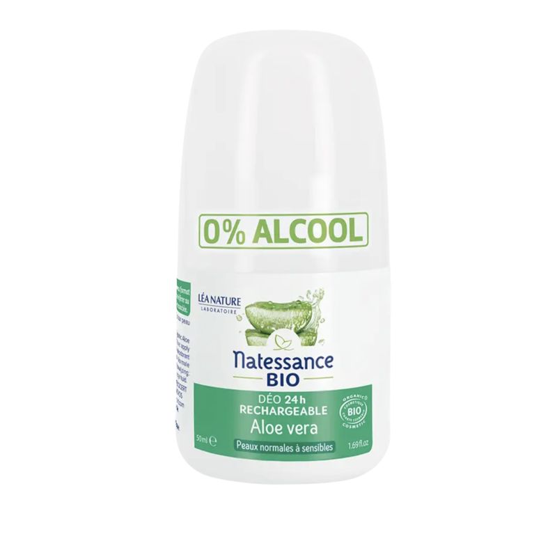 Natessance 24 timers etterfyllbar deodorant Aloe Vera Bio Normal til sensitiv hud 50ml