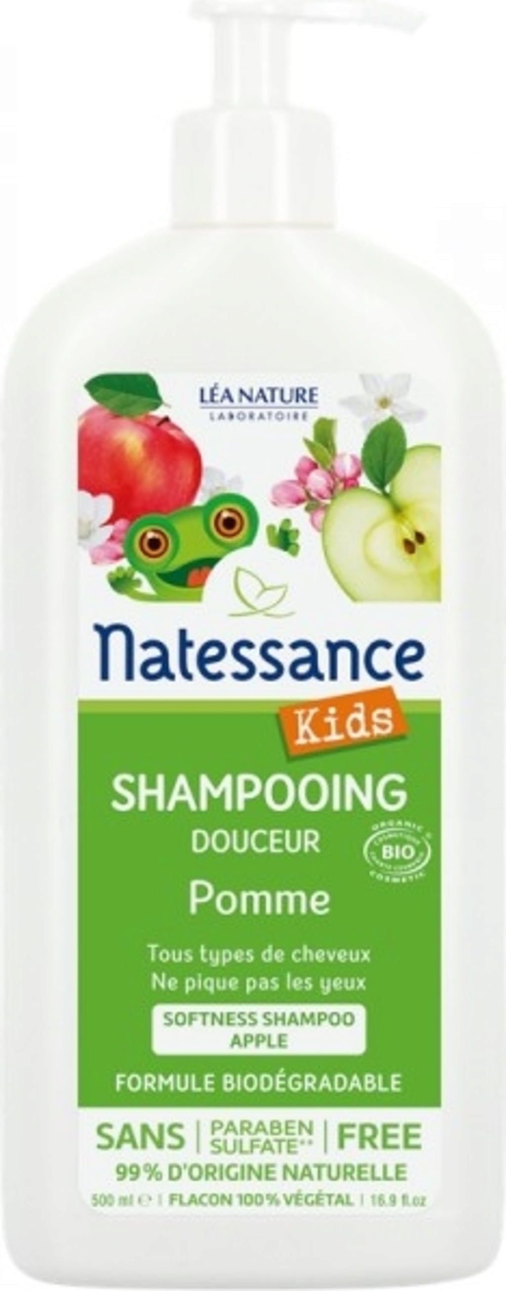 Natessance barn Organic Apple Body and Hair Shampoo Without Sulphate 500ml