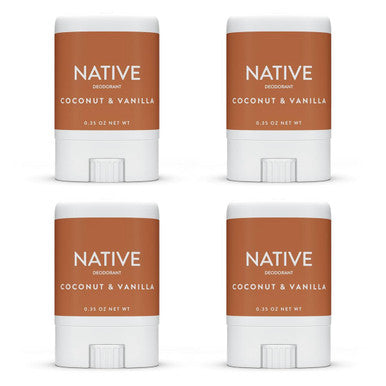 NATIVE Mini Deodorant, Coconut & Vanilla, 0.35 oz. (4-Pack)