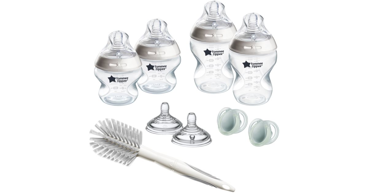 Tommee Tippee Natural Start anti-kolikk selvsteriliserende babysett 0m+ hvit
