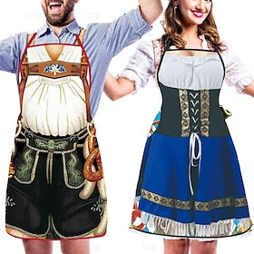 Carnaval Cerveja Oktoberfest Ocasiões Especiais Avental Fantasias engraçadas Empregada Casal Oktoberfest Munique Viena prados Homens Mulheres Pano de Estilo Tr