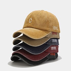 1 stk broderi almindelige baseballhatte vasket bomuldskasket til mænd kvinder justerbare snapback kasketter baseballkasket bogstav far hat