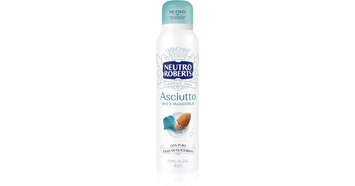 Neutro Roberts Deodorant spray cu iris și migdale cu efect de 48 de ore 150 ml