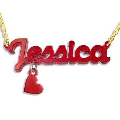 New York Style Colour Necklace with Heart Charm