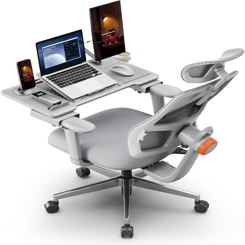NEWTRAL MAGICH003 Ergonomic Chair + Detachable Workstation Desktop Gray