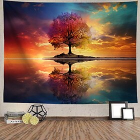 arco-íris árvore da vida tapeçaria suspensa arte de parede grande tapeçaria mural decoração fotografia pano de fundo cobertor cortina casa quarto decoração de