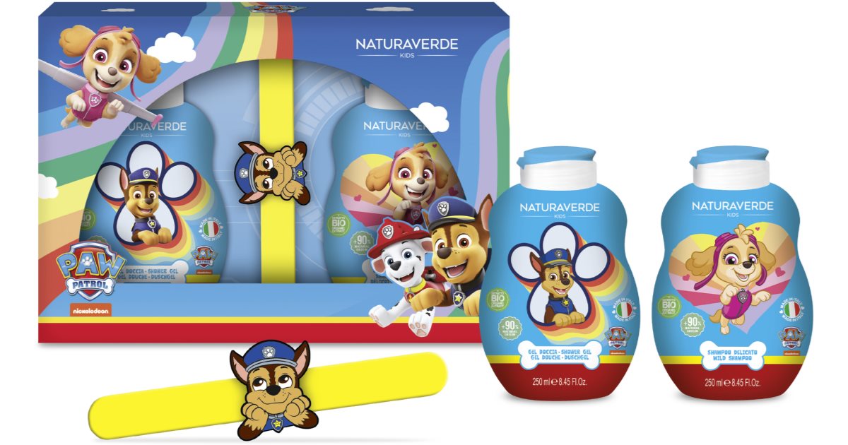 Nickelodeon Paw Patrol Set de regalo infantil Gel de ducha infantil 200ml + Champú delicado infantil 200ml + pulsera