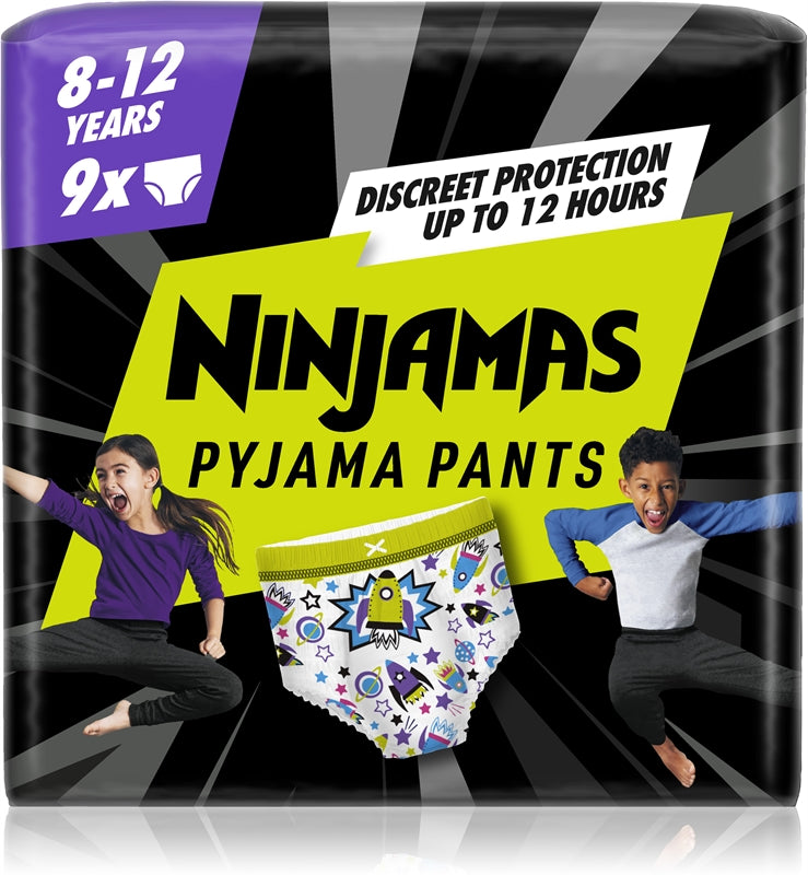 Pampers Pantalón de pijama Ninjamas de noche 27-43 kg Naves espaciales 9 piezas