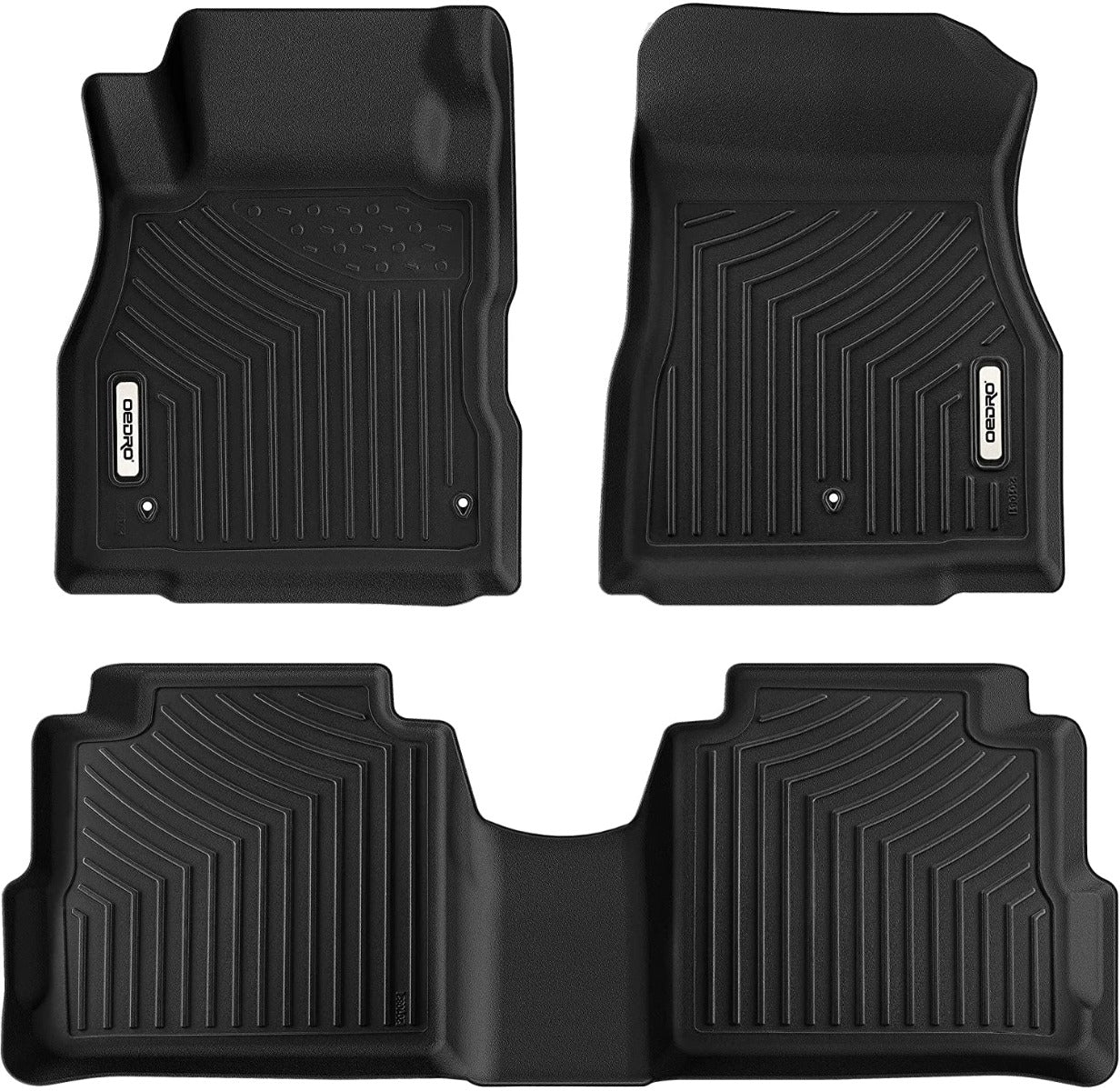 OEDRO Floor Mats for 2018-2024 Nissan Kicks, Front & 2nd Seat Black TPE All-Weather Guard Floor Liner Set