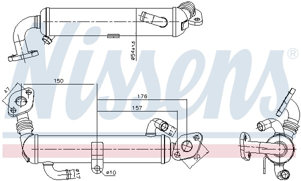 Cooler, exhaust gas recirculation NISSENS 989434