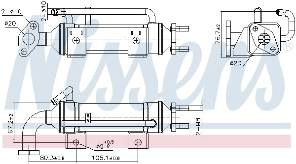 Cooler, exhaust gas recirculation NISSENS 989435