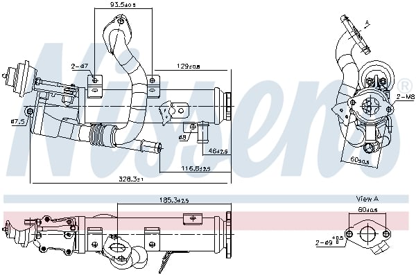 Cooler, exhaust gas recirculation NISSENS 989448