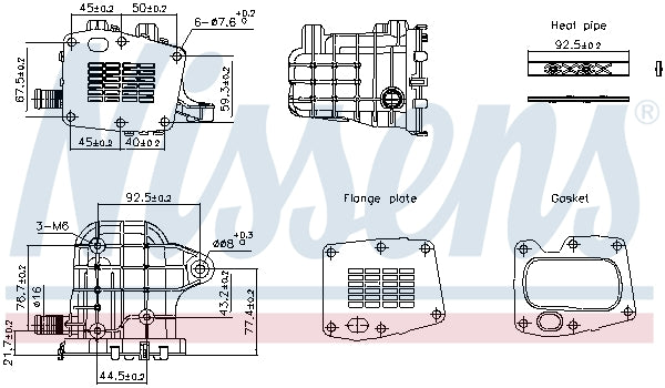 Cooler, exhaust gas recirculation NISSENS 989493