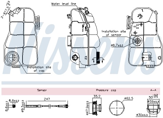 Expansion Tank, coolant NISSENS 996216
