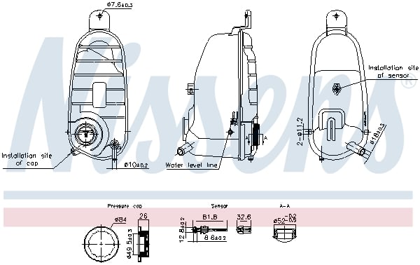 Expansion Tank, coolant NISSENS 996220