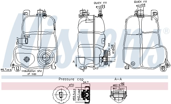 Expansion Tank, coolant NISSENS 996228