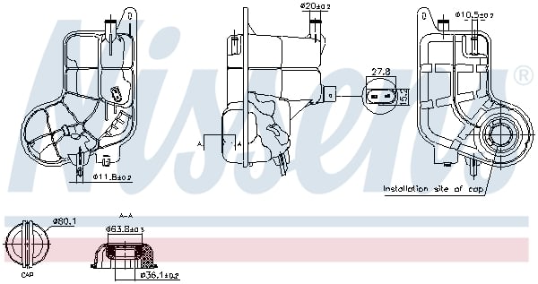 Expansion Tank, coolant NISSENS 996288
