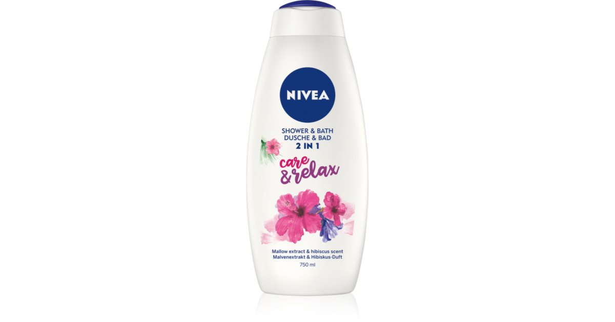 Nivea Care & Relax Shower and Bath - Żel pod prysznic i pianka do kąpieli - 750ml