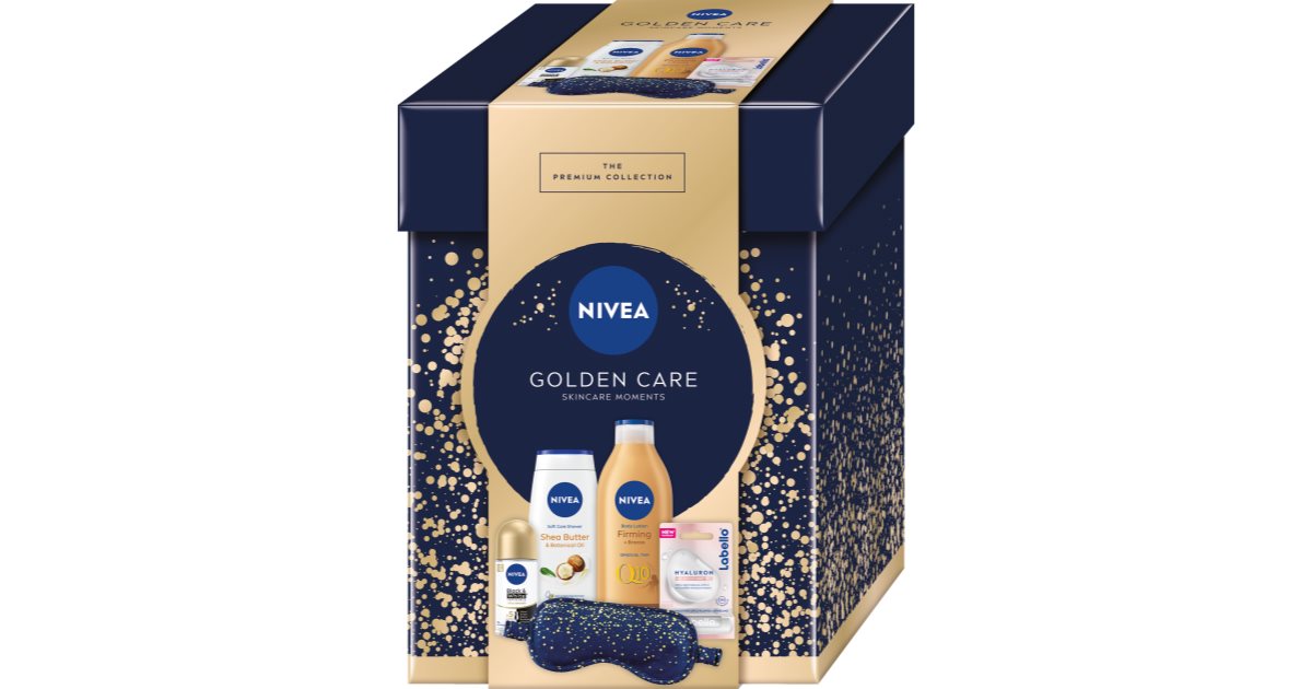 Nivea Golden Care Skincare Moments Gift Set Q10 Firming Tanning Body Lotion 400ml & Shea Butter & Botanical Shower Gel Oil 250 ml and antiperspirant
