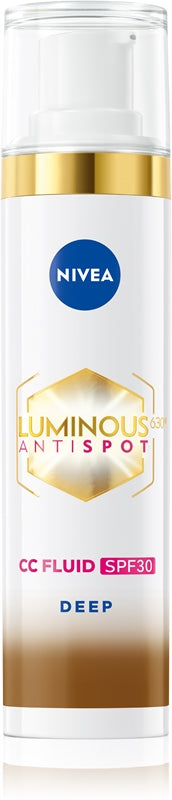 NIVEA Luminous 630 Anti Spot CC crema iluminatoare SPF 30 color Deep 40 ml