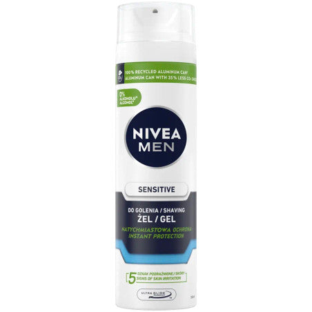 Nivea Men Sensitive - alkoholfri beskyttende barbergelé, 200ml