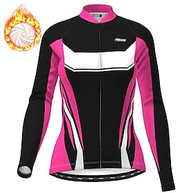 21Grams Women's Cycling Jacket Cycling Jersey Long Sleeve Winter Bike Jacket Top with 3 Rear Pockets Mountain Bike MTB Road Bike Cycling Thermal Warm Fleece Li