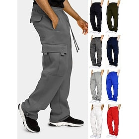 Men's Joggers Cargo Pants Bottoms Street Athleisure Summer Breathable Soft Sweat wicking Fitness Gym Workout Running Loose Fit Sportswear Activewear Solid Colo