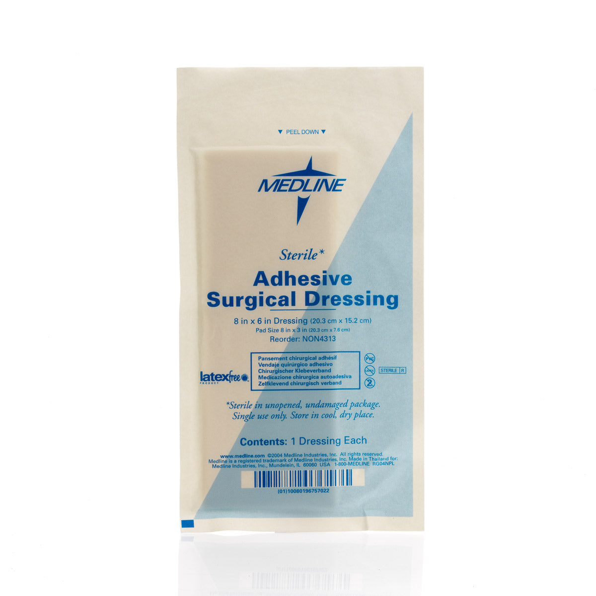 Sterile Surgical Adhesive Dressings, 6" x 8", 100 Each - Case