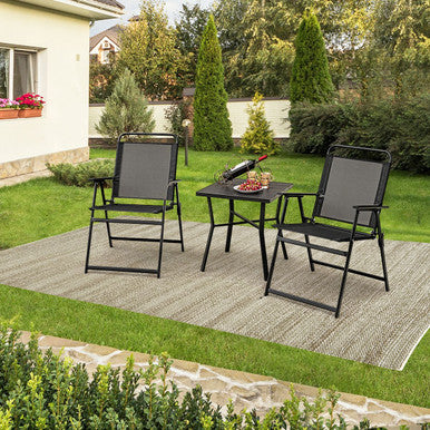 Goplus Heavy-Duty Folding Patio Chairs (Set of 2)