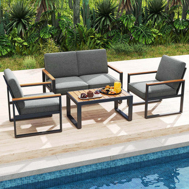 4-Piece Aluminum Patio Furniture Set