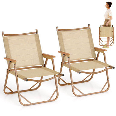 Folding Camp Chairs with Aluminum Frame (Set of 2)