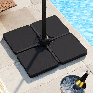 Offset Umbrella Base with 4 Square HDPE Plates