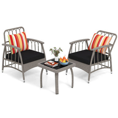 3-Piece Patio Furniture Set with Adjustable Backrests
