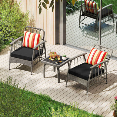3-Piece Patio Furniture Set with Adjustable Backrests