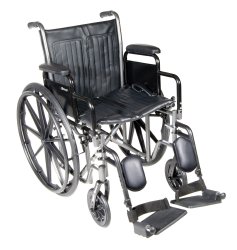 McKesson Wheelchair, 18" Seat, Detachable Desk Arms, Elevating Leg Rests