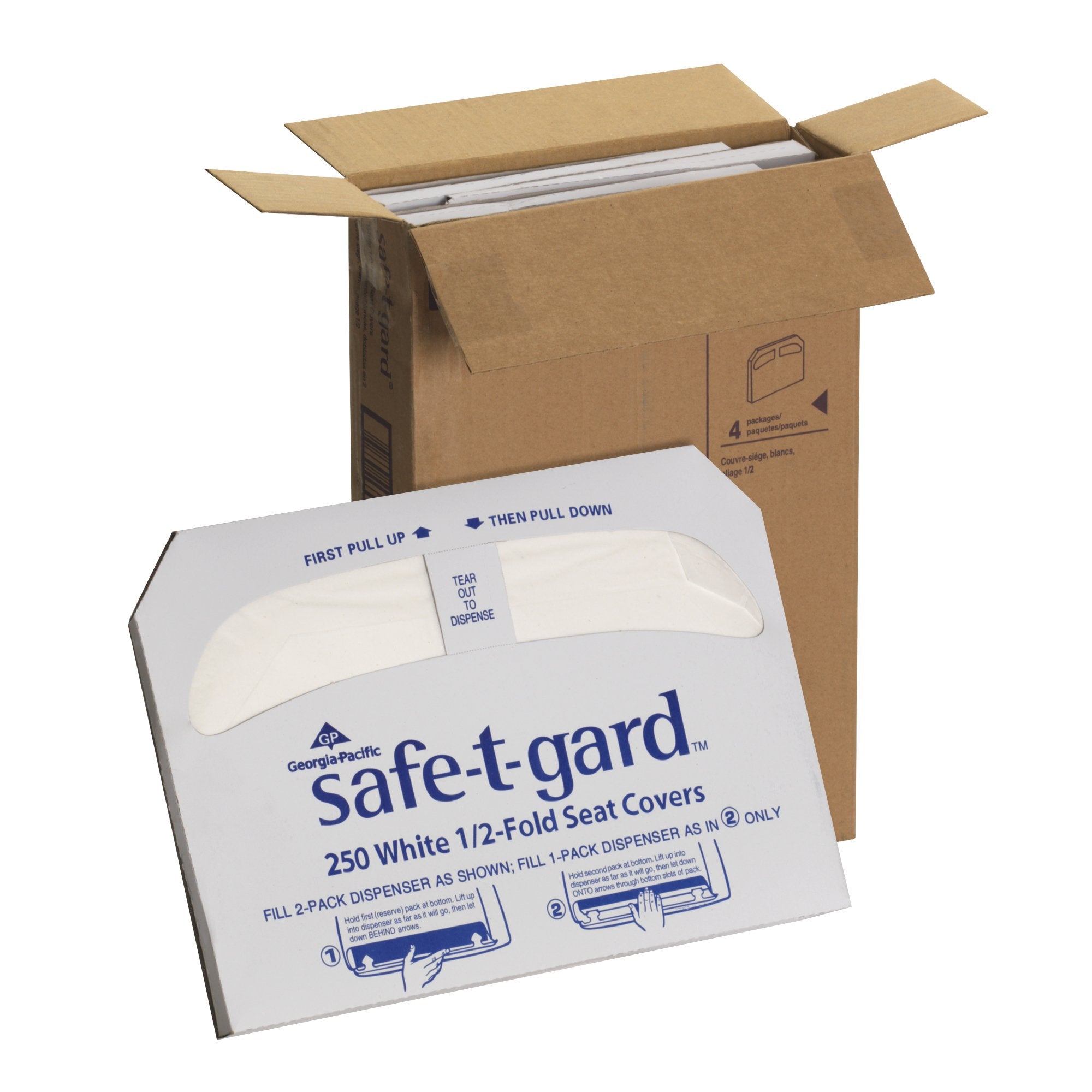 Safe-T-Gard Toilet Seat Cover, Half Fold, 16.8 X 14.3 Inch, Pack of 250