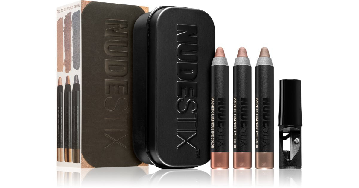 Nudestix Nude Metallic Mini Eye Makeup Palette Kit Universal Eye Pencil 2,5g + Luminous Smoke Universal Eye Pencil 2,5g + Burnish Universal Eye Pencil