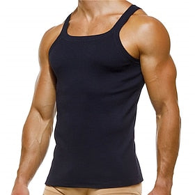 Men's Tank Top Vest Top Undershirt Sleeveless Shirt Wife beater Shirt Plain Crew Neck Outdoor Going out Sleeveless Clothing Apparel Fashion Designer Muscle
