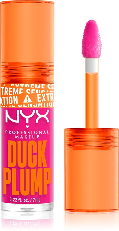 NYX Professional Makeup Duck Plump Lipgloss mit Volumeneffekt, Farbe 12 Bubblegum Bae, 7 ml