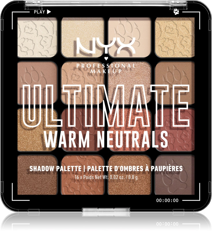 NYX Professionel Makeup Ultimate Eyeshadow Palette Warm Neutrals 16x0,8 g