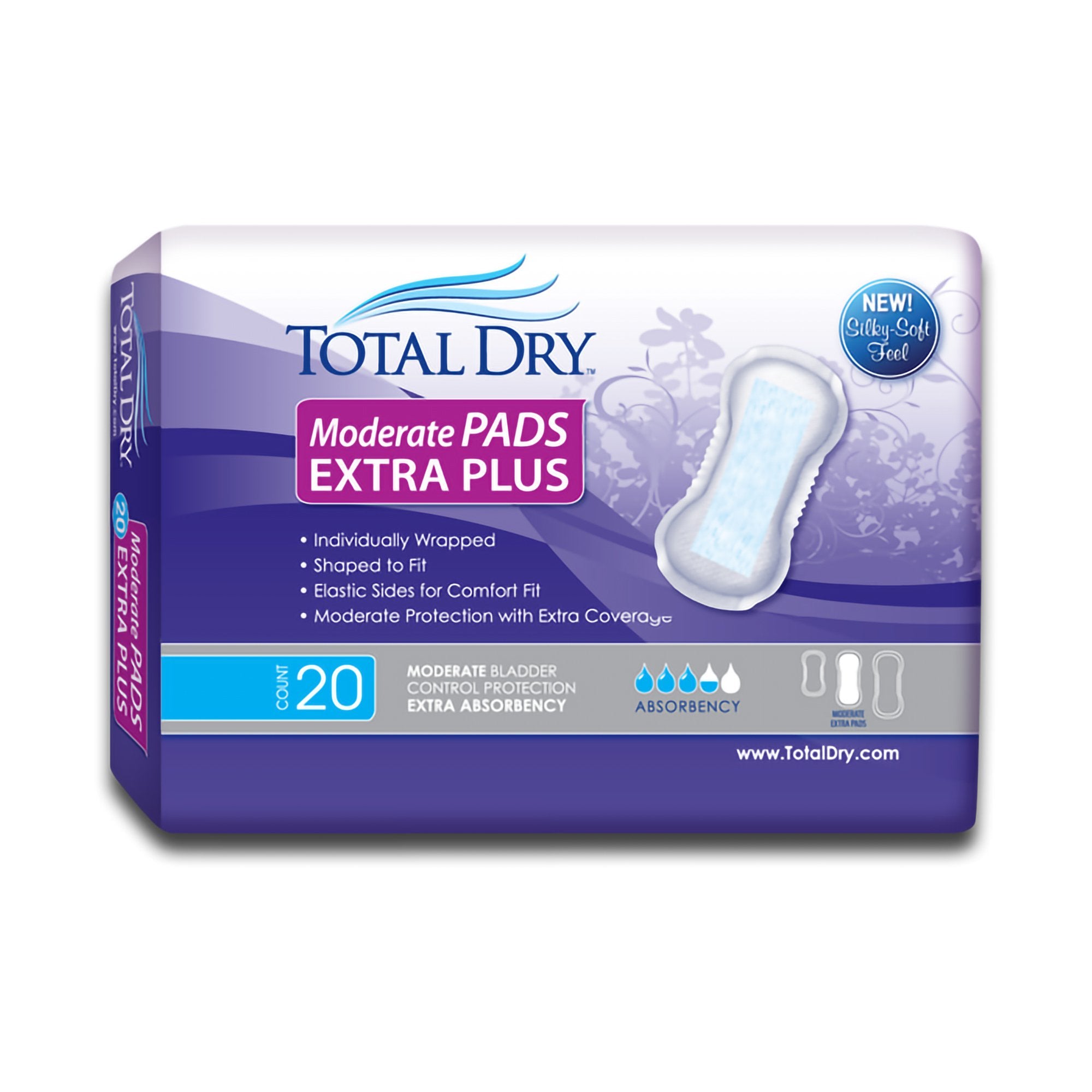 TotalDry Moderate Extra Bladder Control Pad, 133-4-Inch Length, Case of 180