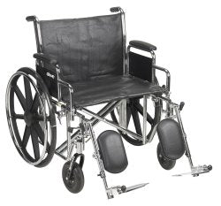 McKesson Heavy Duty Wheelchair 24" Seat, Detachable Desk Arms, Elevating Leg Rests