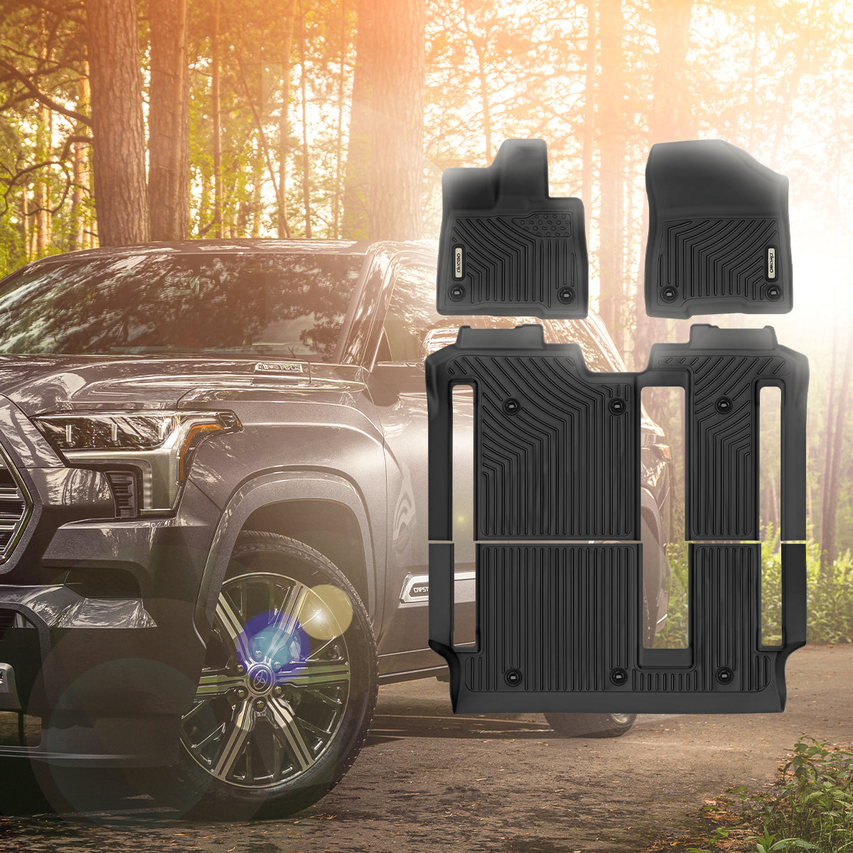 OEDRO Floor Mats Liners & Carpet Mat All-Weather for Toyota Sienna 2021-2025 (Only for 8 Seat) 1st, 2nd and 3rd Row Floor Liners