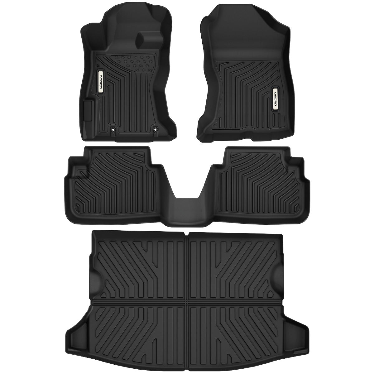 OEDRO Floor Mats Liners All-Weather TPE Cargo Mat for 2018-2023 Subaru Crosstrek-Subaru Impreza 1st, 2nd and 3 Row Liners